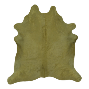 Rug & Kilim’s Contemporary Cowhide Solid Rug in Sage Green Hues
