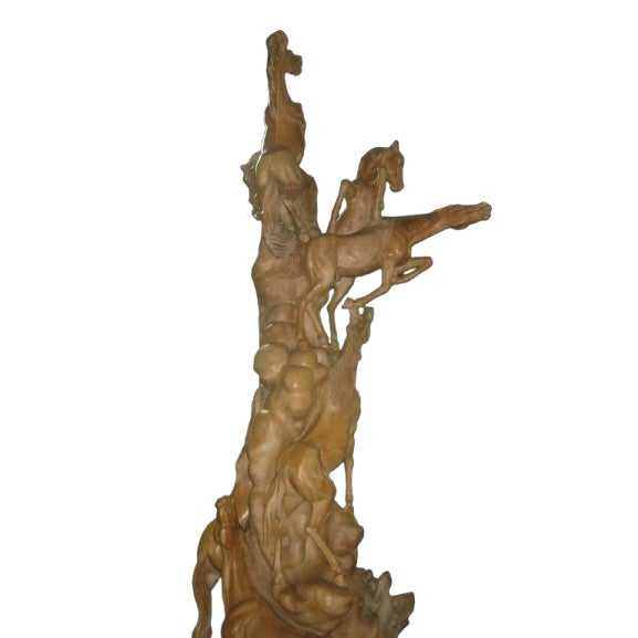 2000 - 2009 Extra Large 10 Ft Tall Hand-Carved Horse Sculpture by Bausman Company For Sale - Image 5 of 11