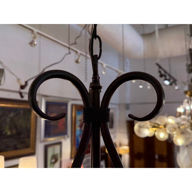 Scrolling Iron Chandelier For Sale In San Francisco - Image 6 of 12