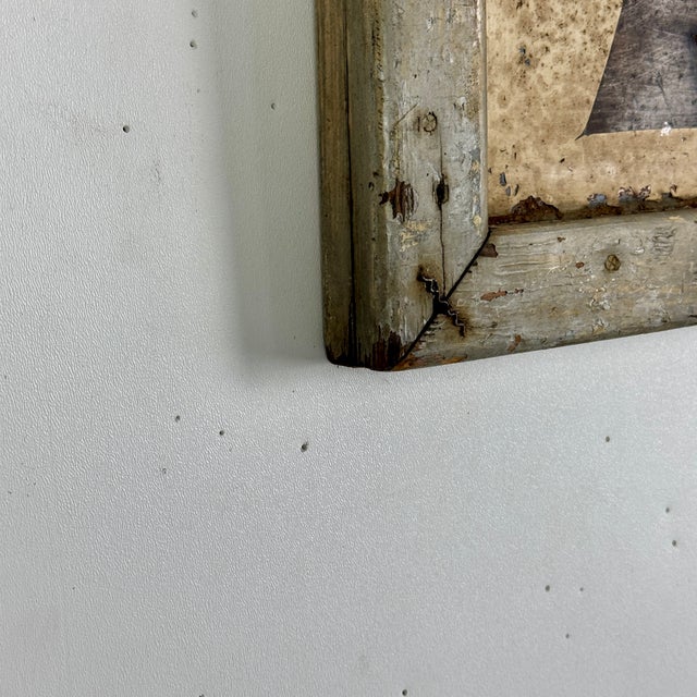 Antique Tin & Wood Sign Advertising "Red Wigglers" in Red Lettering For Sale - Image 4 of 7