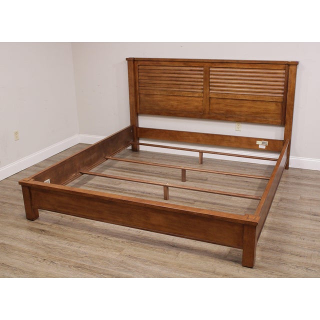 Ethan Allen King Size Louvered Drake Bed Chairish