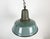 Industrial Petrol Enamel Factory Ceiling Lamp with Cast Iron Top, 1960s For Sale - Image 6 of 14