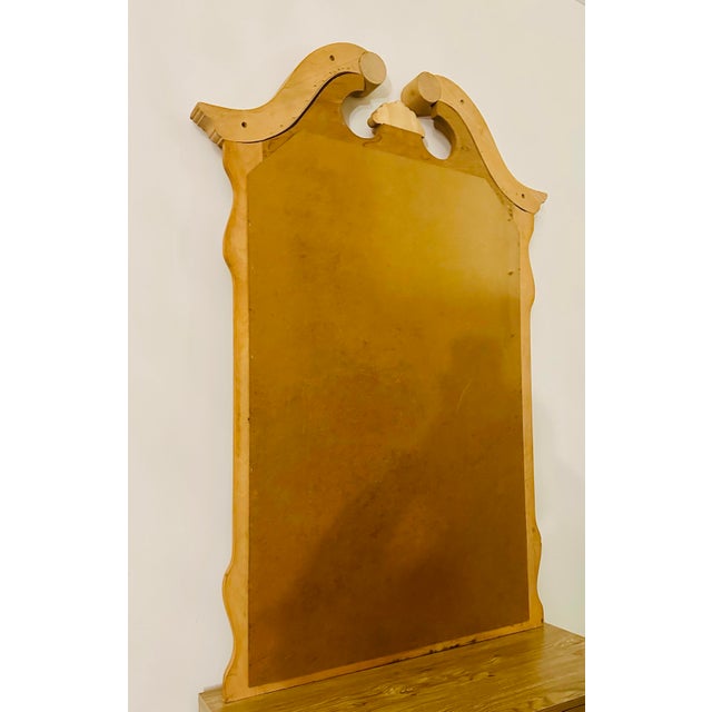 Chippendale Vintage Hand-Carved Chippendale Style Solid Wood Wall Mirror 33.25”x48”x2.75” For Sale - Image 3 of 10