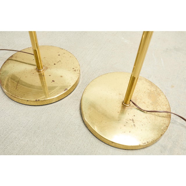 Metal Mid 20th Century Pair of Mid-Century Modern Brass Adjustable Pharmacy Floor Lamps For Sale - Image 7 of 18