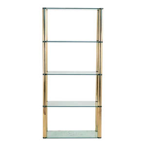 Polished Brass Etagere With Glass Shelves, Usa 1970s