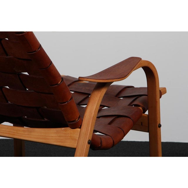 Kurva Lounge Chair in Leather from Yngve Ekström, 1950s For Sale - Image 10 of 11