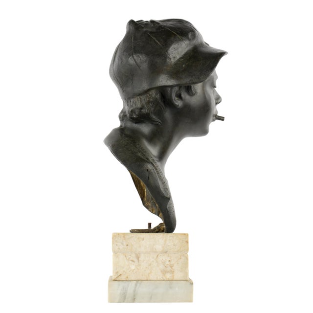 Early 20th Century Giovanni De Martino Bronze Bust of Young 'Scugnizzo' Boy For Sale - Image 5 of 8