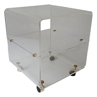 Side Table on Casters in Acrylic Glass by David Lange, 1970s For Sale