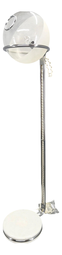 Italian Chrome Floor Lamp with Glass Globe, 1970s