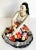 1960's Porcelain Figure of Woman in Floral Dress For Sale - Image 4 of 12