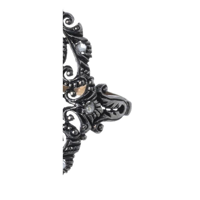 Antique Jewelry Ring in 19.2K Gold and Silver For Sale - Image 3 of 8