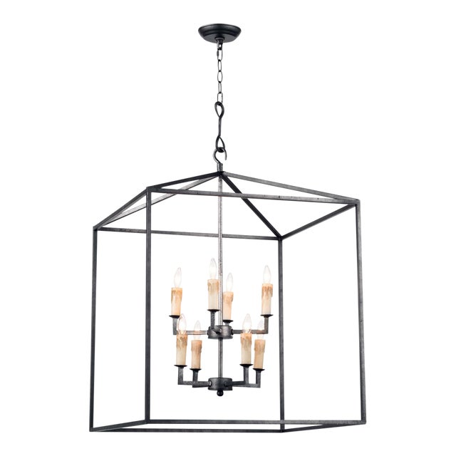 Southern Living Cape Lantern in Blackened Iron For Sale