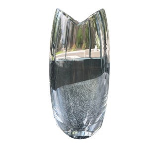 Heavy Kosta Boda Tulip Crystal Vase Signed B Edenfalk For Sale