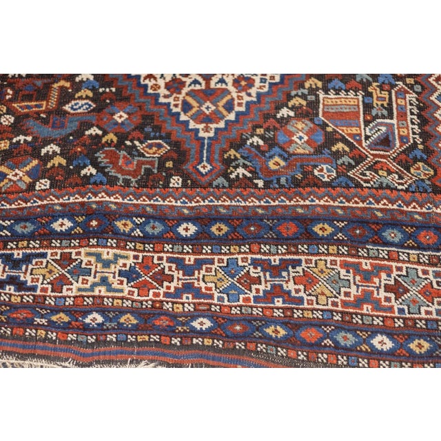 Antique Persian Qashqai Rug 4'7'' x 6'5'' For Sale - Image 11 of 12