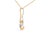 Contemporary Espira 10K Two-Tone Gold 1/10 cttw Round Cut Diamond Swirl Pendant Necklace (I-J, I2-I3) For Sale - Image 3 of 5