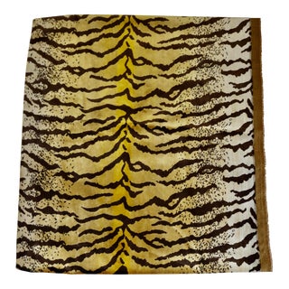 Tiger Striped Velvet Fabric Remnant For Sale
