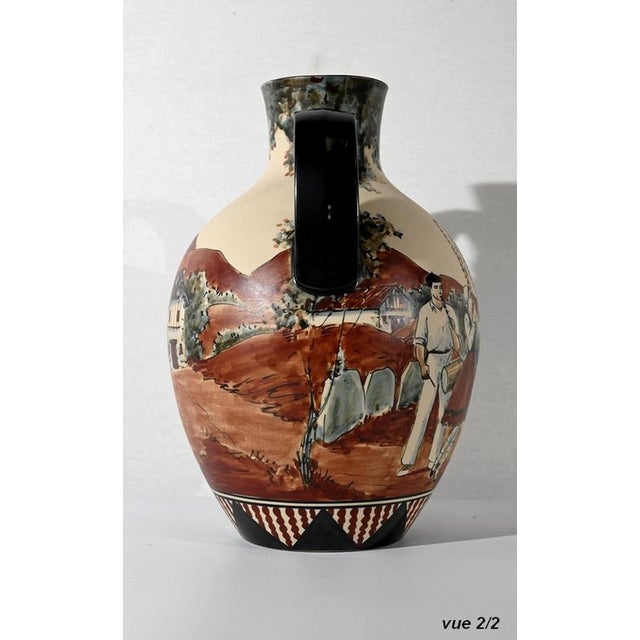 Sandstone Ciboure Vase by C. Fischer, Late 20th Century For Sale - Image 13 of 18