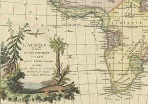 Antique Map of Africa with Large Decorative Cartouche