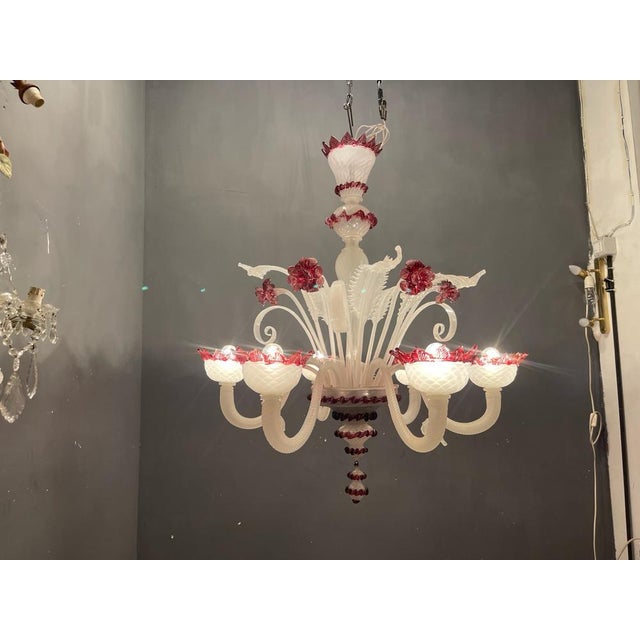 Large Venetian Glass Chandelier, 1970s For Sale - Image 4 of 14