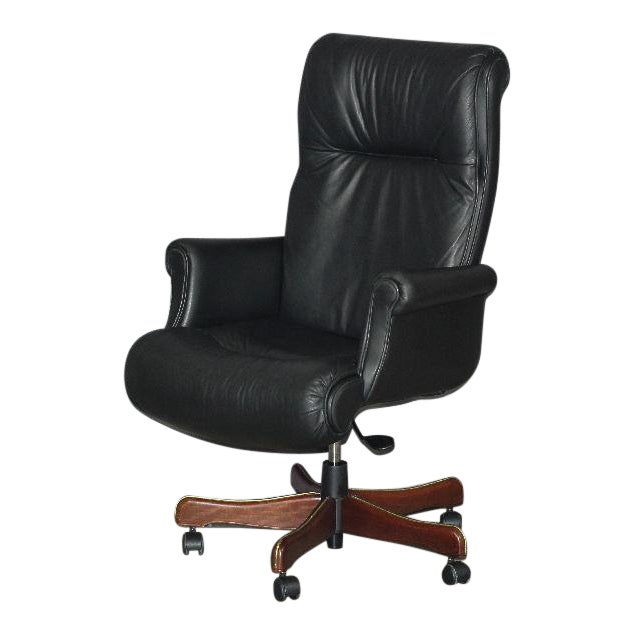 Leathercraft Contract Black Leather Executive Office Desk Chair Chairish