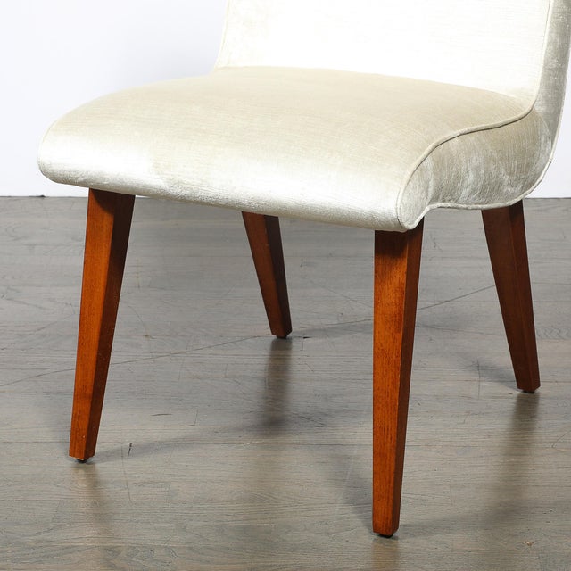 Art Deco Pair of Art Deco Button Back Velvet Chairs by Russel Wright for Conant Ball For Sale - Image 3 of 13