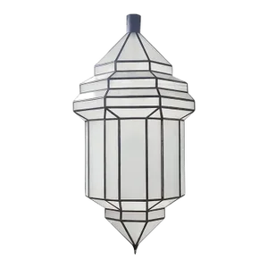 Art Deco Style White Milk Glass Handmade Chandelier, Pendant or Lantern