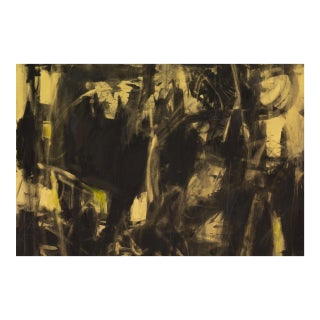 Ilene Kahan - Black & Gold (Franz Kline Homage) 2026 Signed Acrylic on Canvas For Sale