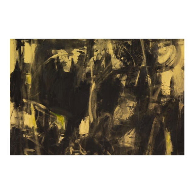 Ilene Kahan - Black & Gold (Franz Kline Homage) 2026 Signed Acrylic on Canvas For Sale