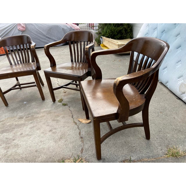 Antique Walnut Court Lawyers Desk Chairs Need Restoring Good Bones For Sale - Image 12 of 12