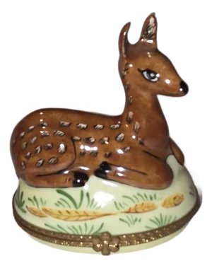 Limoges Porcelain Deer Box