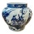 Antique Chinese Blue & White Porcelain Warrior Scene Jar – Late Qing / Republic Period For Sale