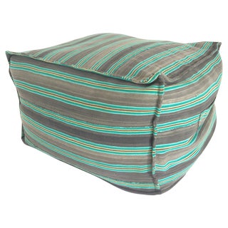 Turquoise Square Ottoman For Sale
