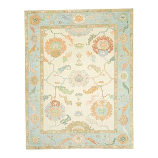 Turkish Oushak Rug 9'3" x 11'10" For Sale