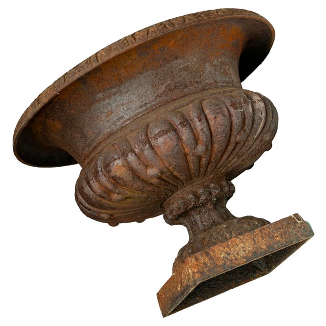 1990s Rusted English Garden Urns, Pair For Sale - Image 10 of 12
