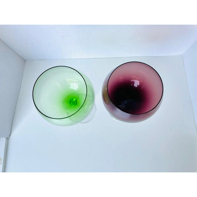 Lenox Contemporary Lenox Holiday Gems Green & Amethyst Wine Glasses Set of 2 For Sale - Image 4 of 6