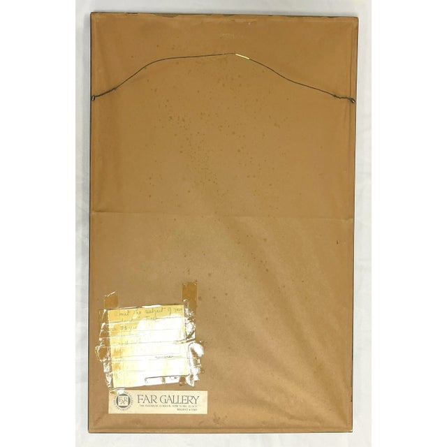 Mid Century Signed and Numbered 18/29 Woodblock Print Artwork Titled 'Life Is a Journey' For Sale - Image 11 of 12