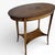 Antique Edwardian Oval Side Table in Wood with Inlay and Tapered Legs For Sale - Image 3 of 7