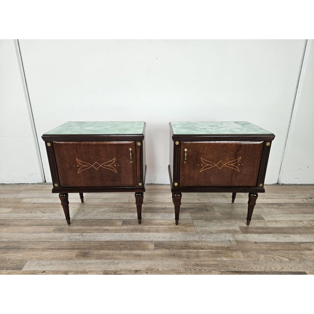 Vintage Oak Bedside Tables with Glass Tops, 1960, Set of 2 For Sale - Image 18 of 18