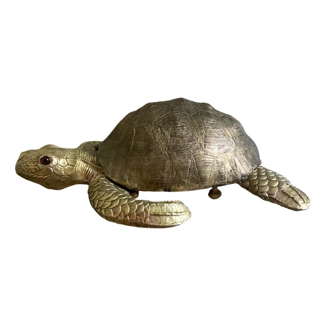 Large Brass Turtle, 1970s For Sale