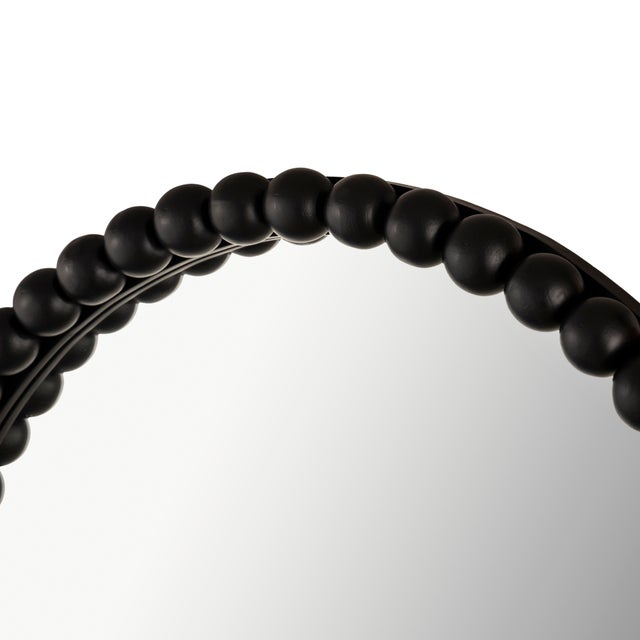 Transitional Baria Black Wooden Mirror For Sale - Image 3 of 7