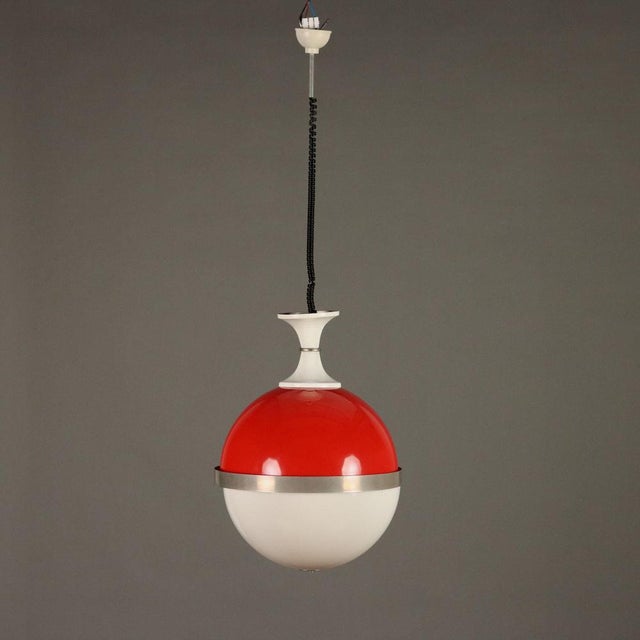 Vintage Pendant in 2-Tone Aluminium and Plastic, Italy, 1970s For Sale - Image 4 of 7