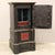 Safe Made of iron and wood with polychrome decorations - original working lock with one key and a 4-digit combination Late...