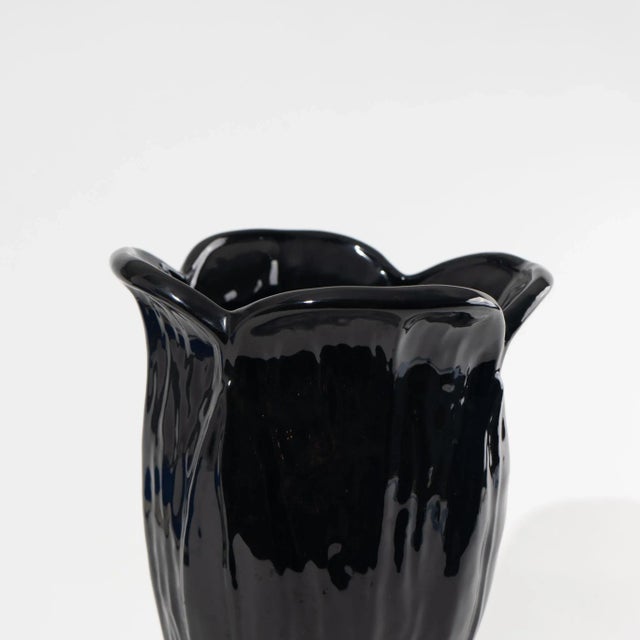 Black Vintage Ceramic Haeger Flower Vase For Sale - Image 8 of 11