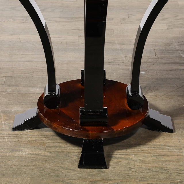 Art Deco Machine Age Occasional Table in Book-Matched & Burled Walnut For Sale - Image 10 of 14