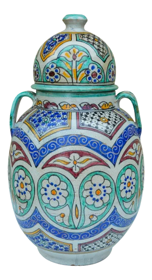Antique Ceramic Vase W/ Moorish Motif