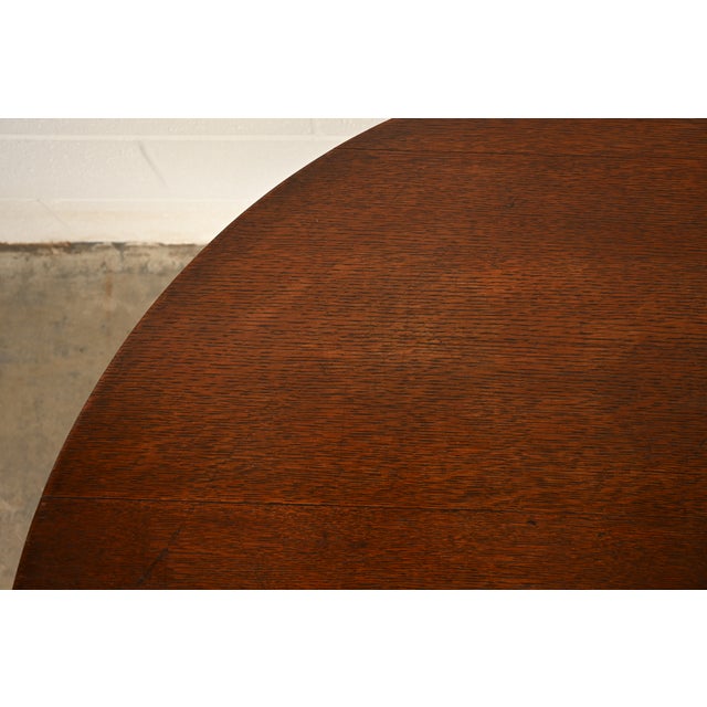 Stickley Brothers Antique Mission Oak Arts & Crafts Center Table or Lamp Table, Circa 1910 For Sale In South Bend - Image 6 of 10