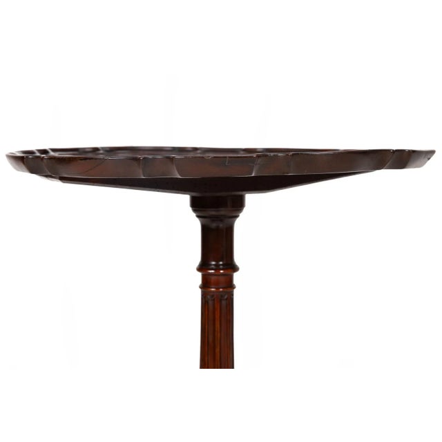 Wood English Chippendale Antique Carved Mahogany Pie Crust Table Ca. 1760 For Sale - Image 7 of 12
