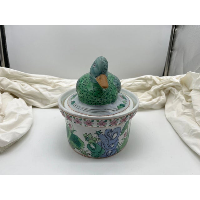 Vintage Chinese Oval Ceramic Duck Tureens- Set of 2 For Sale In Los Angeles - Image 6 of 12