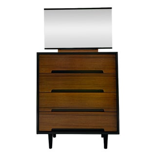 Walnut C Range Chest of Drawers with Mirror by John & Sylvia Reid for Stag, 1950s For Sale