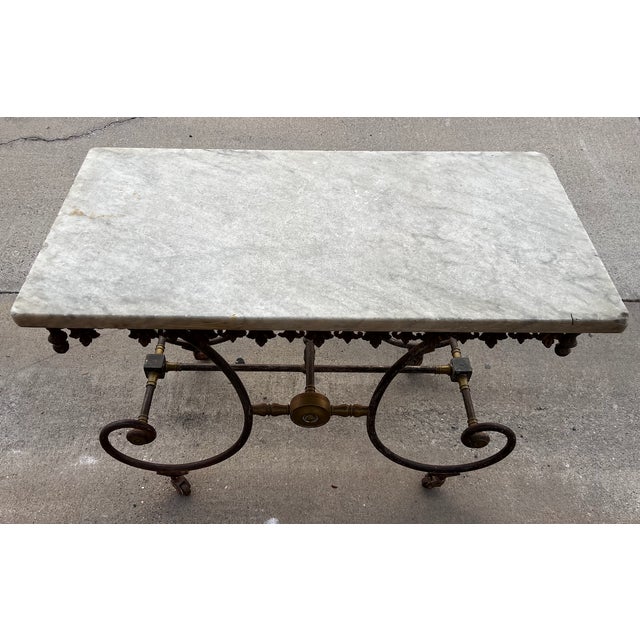 Late 19th-Century French Cast Iron & Marble-Top Pastry Table by J. Mareschal, Paris For Sale - Image 12 of 12